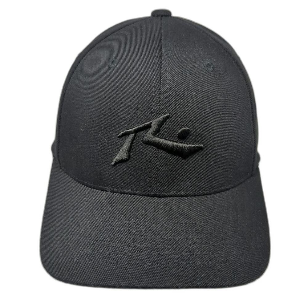 Rusty Baseball Cap Black One Size Flexfit Hat Structured Tonal Logo